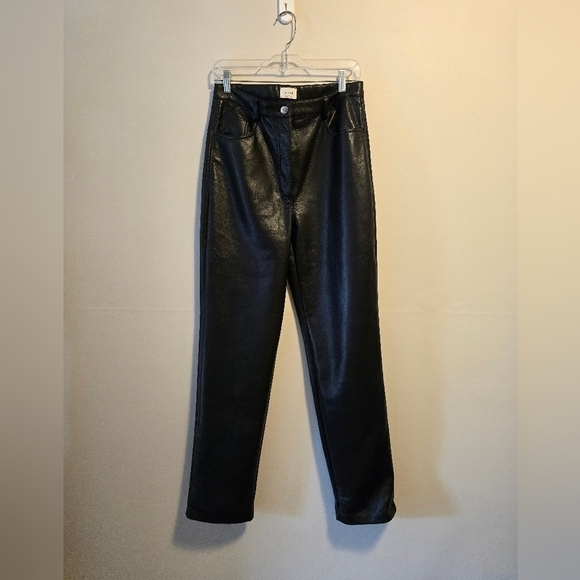 Aritzia Wilfred faux leather pants color black size 10 - Picture 1 of 6